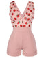 STRAWBERRY PINK PATCHWORK SPITZEN STRAMPLER