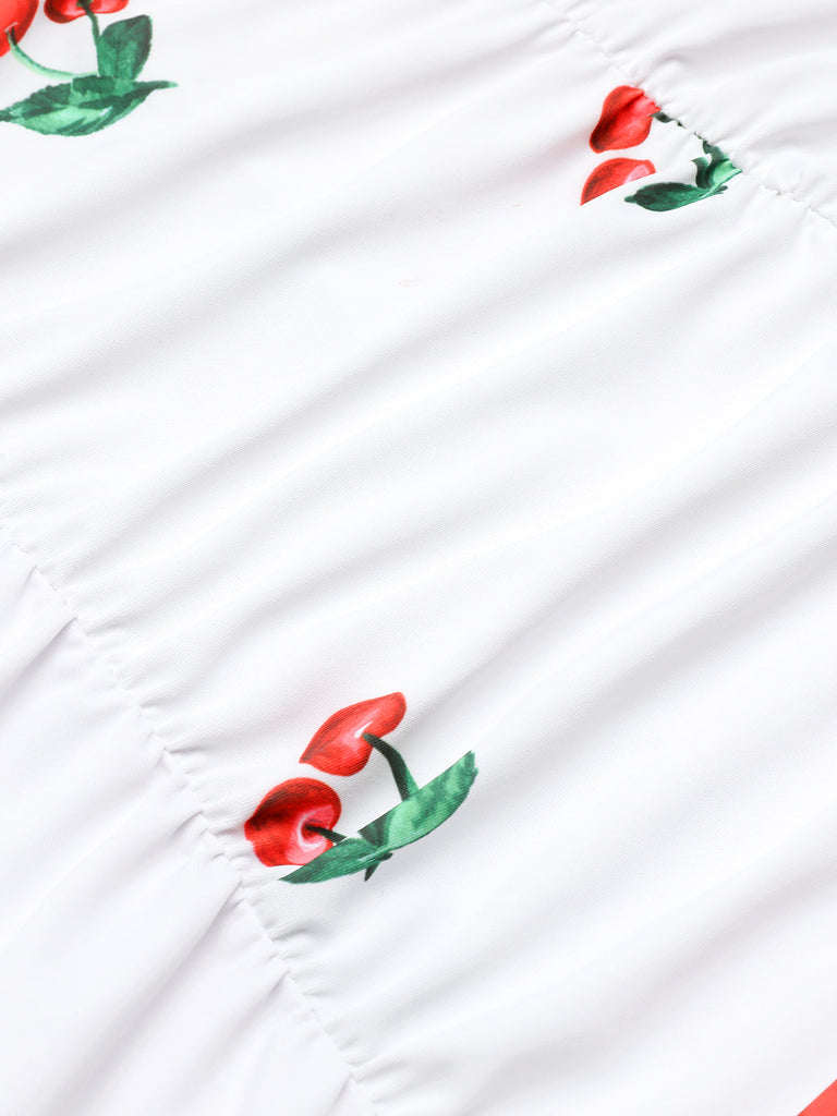 WEIß CHERRY HALFTER EINTEILIGER BADEANZUG