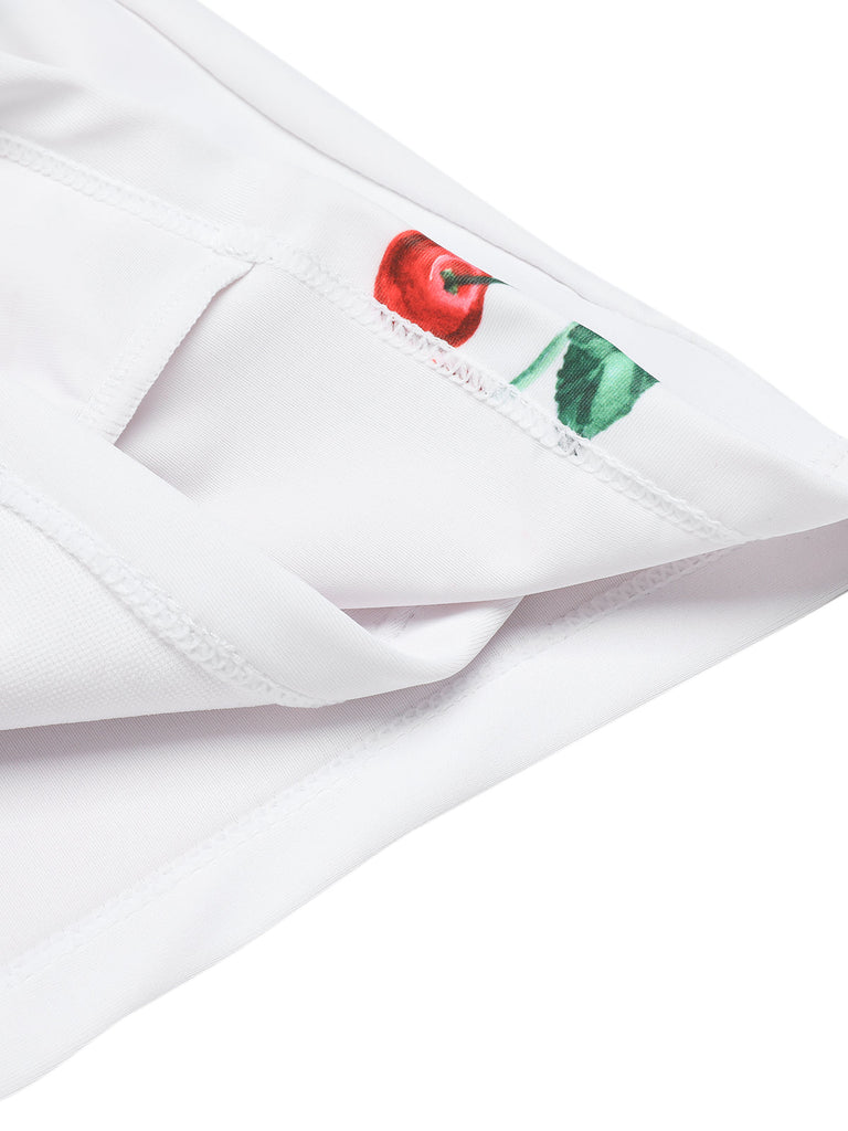 WEIß CHERRY HALFTER EINTEILIGER BADEANZUG