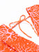 ORANGE BLUMEN-SCHNÜR-EINTEILER-BADEANZUG