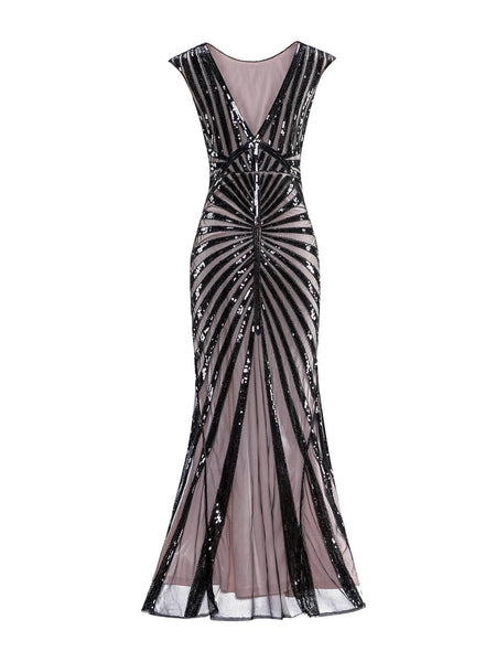 Produktbild von FUPODD Damen Abendkleid Elegant Maxikleid 1920er-Jahre Kleid Mit