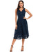 Blau 1950ER SPITZE BLUMEN SWING KLEID