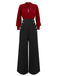 1930er SOLIDE BLUSE & SCHWARZ STRÄGER HOSE