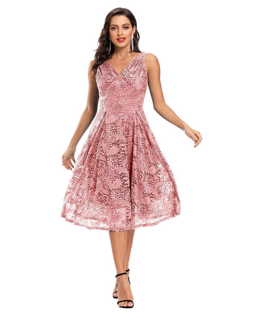 Blau 1950ER SPITZE BLUMEN SWING KLEID