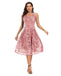 Blau 1950ER SPITZE BLUMEN SWING KLEID