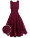 Blau 1950ER SPITZE BLUMEN SWING KLEID