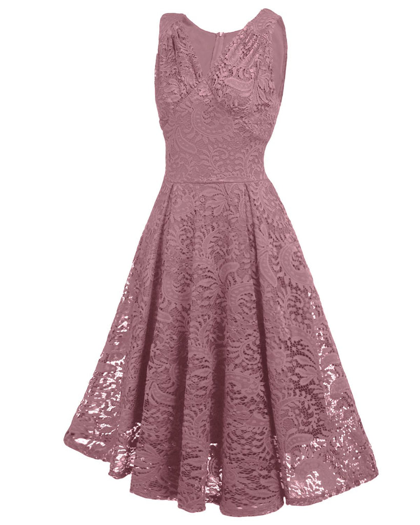 Blau 1950ER SPITZE BLUMEN SWING KLEID