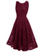 Blau 1950ER SPITZE BLUMEN SWING KLEID