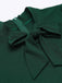 Dunkelgrün 1950ER DUNKELGRÜNES KARIERTES STRICKKLEID