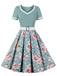 1950er Floral Patchwork Swing Kleid