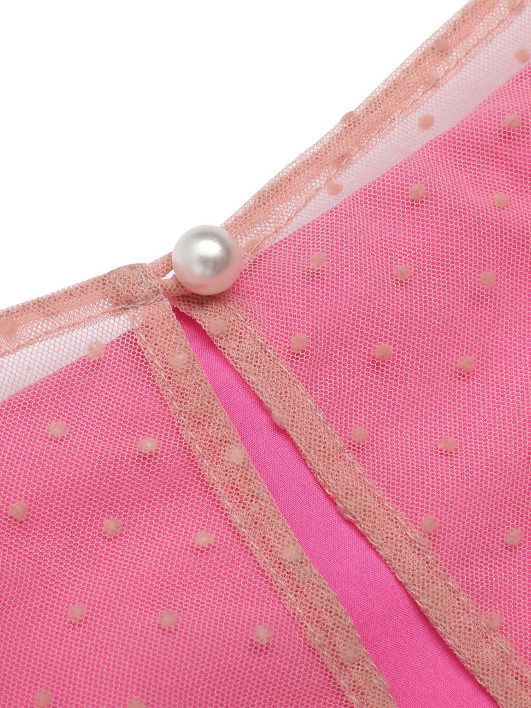 Rosenrot 1960s Satin Bleistiftkleid