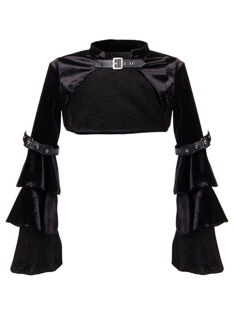 STEAMPUNK GOTISCHER HALLOWEEN-SCHAL MIT RÜSCHENÄRMELN