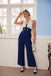 JUMPSUIT MIT NECKHOLDER BLAU UND WEIß