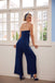 JUMPSUIT MIT NECKHOLDER BLAU UND WEIß