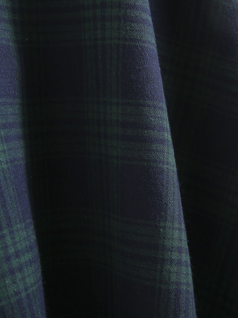 GRÜN 1950ER PLAID KURAZARM SWING KLEID