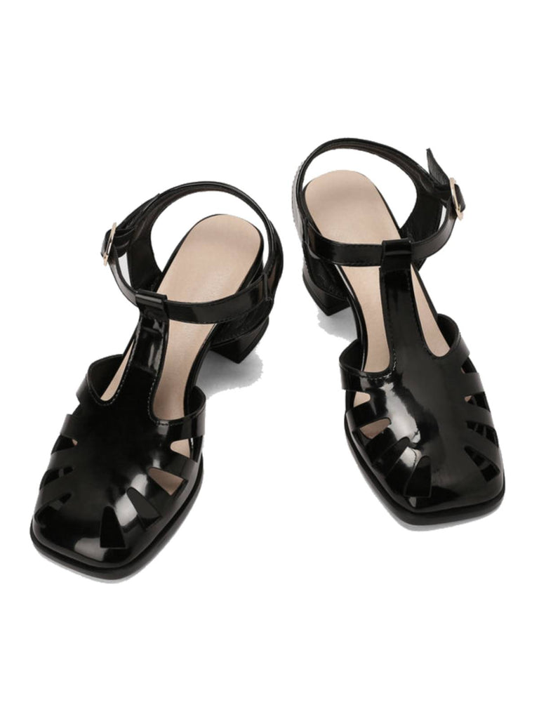 RETRO CUTOUT SANDALEN HIGH HEEL SCHUHE