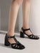 RETRO CUTOUT SANDALEN HIGH HEEL SCHUHE