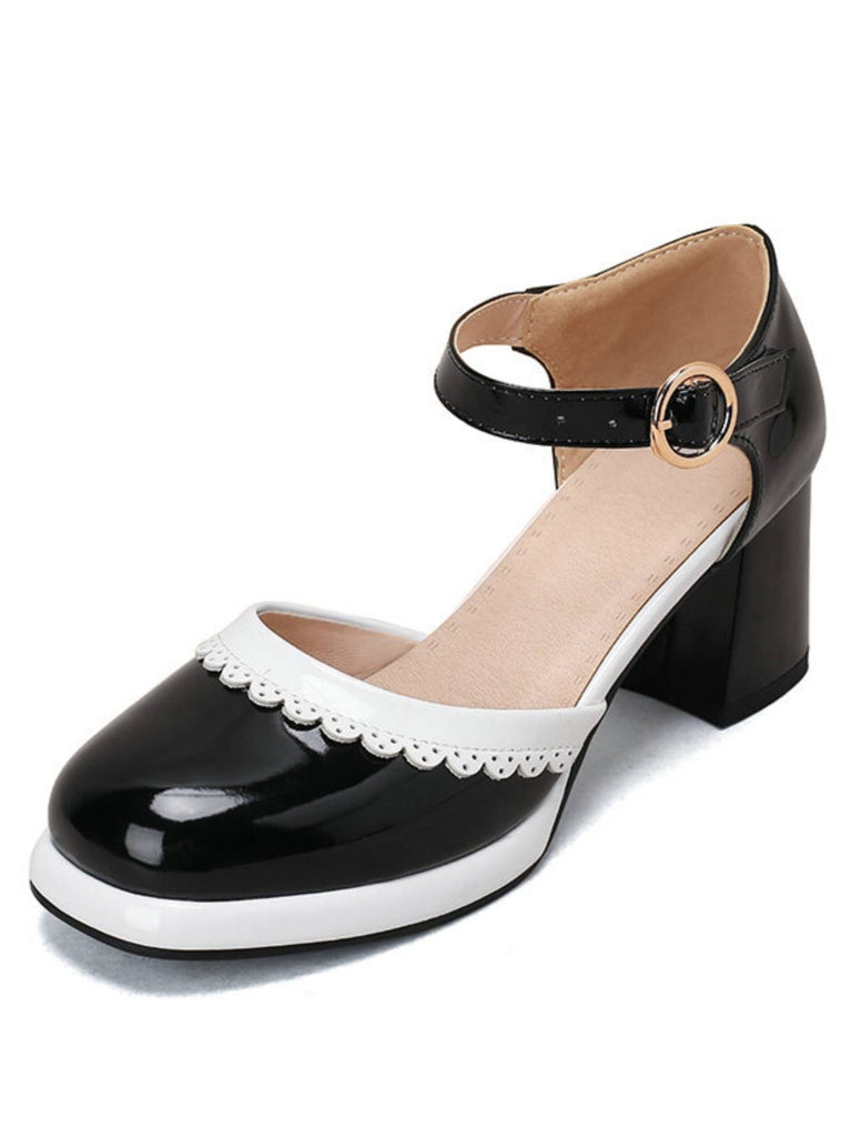 Rosa RETRO KNÖCHELRIEMEN HIGH HEELS SCHUHE