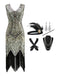2PCS Top Seller Champagner 1920er Kleid & Schmuck