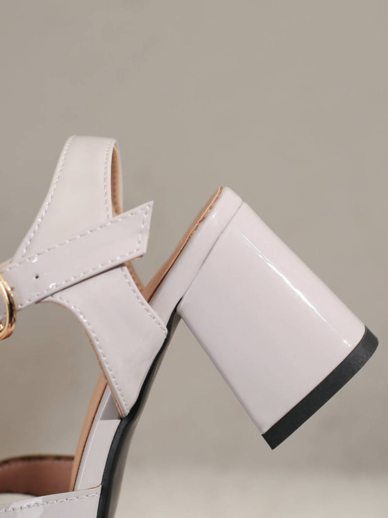 RETRO CUTOUT SANDALEN HIGH HEEL SCHUHE