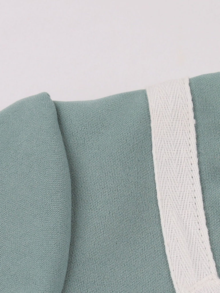 Blau 1950er Floral Patchwork Swing Kleid