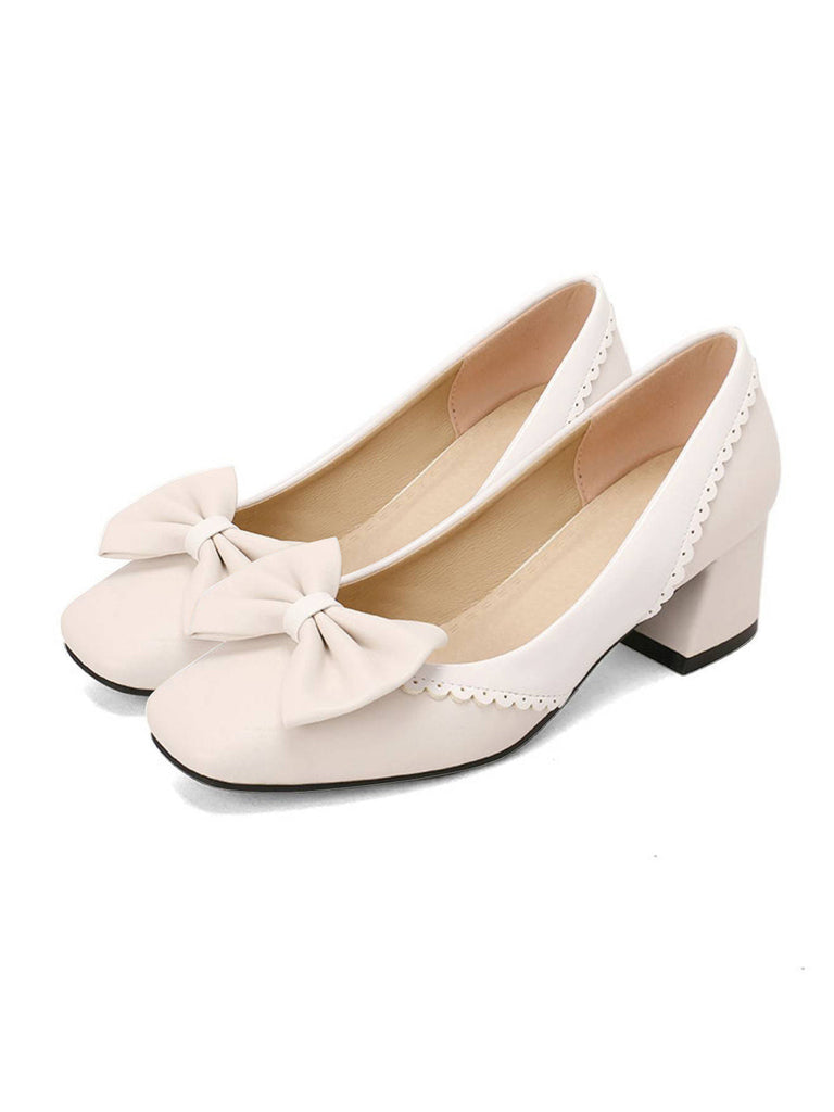 Elfenbein RETRO MARY JANE HIGH HEEL SCHUHE