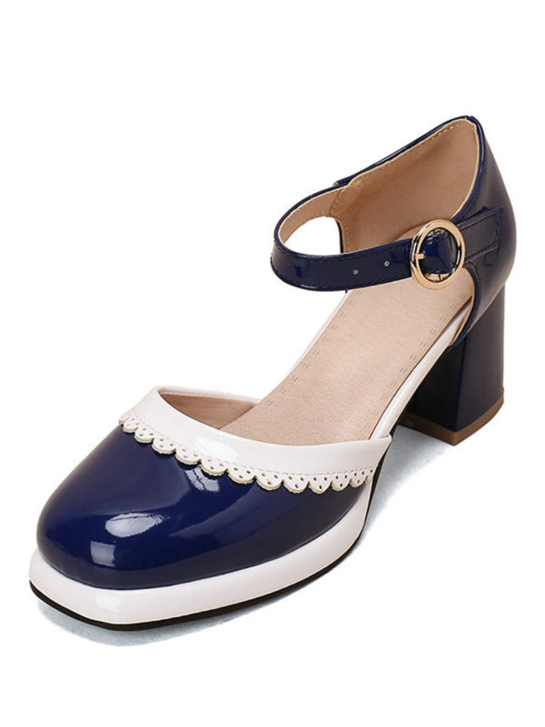 Rosa RETRO KNÖCHELRIEMEN HIGH HEELS SCHUHE