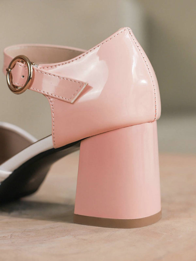 Rosa RETRO KNÖCHELRIEMEN HIGH HEELS SCHUHE