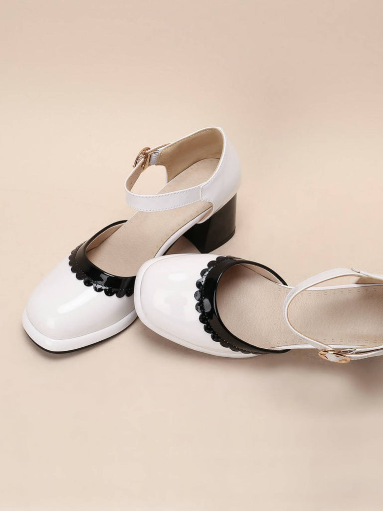 Rosa RETRO KNÖCHELRIEMEN HIGH HEELS SCHUHE