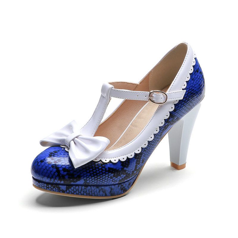 Rot RETRO BOWKNOT HIGH HEELS SCHUHE