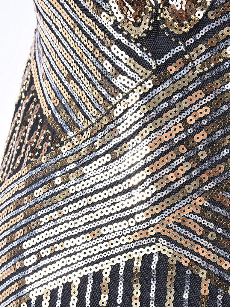 1920ER PAILLETTEN ÄRMELLOS HOCHZEIT ABENDKLEID