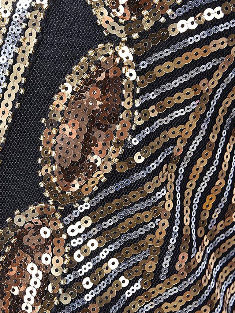 1920ER PAILLETTEN ÄRMELLOS HOCHZEIT ABENDKLEID