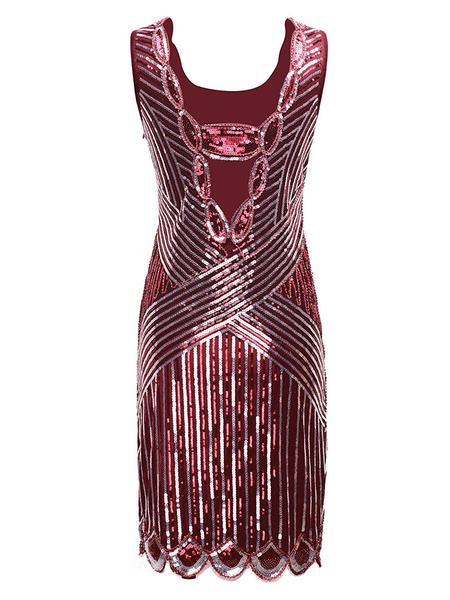 1920ER PAILLETTEN ÄRMELLOS HOCHZEIT ABENDKLEID