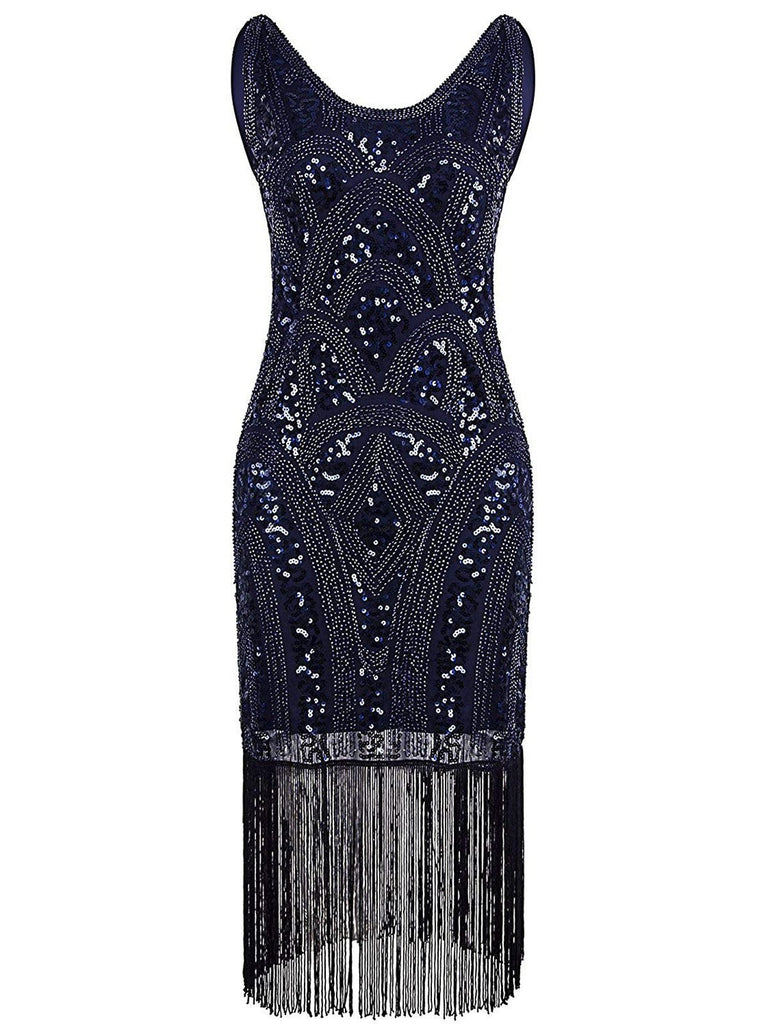 1920ER FRANSEN PERLEN PAILLETTEN KLEID