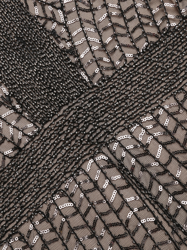 1920ER APRIKOSE PAILLETTEN FRINGE FLAPPER KLEID