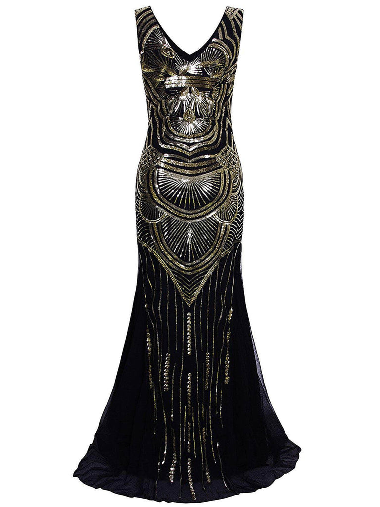 1920ER LANGE PAILLETTEN NIXE ABENDKLEID