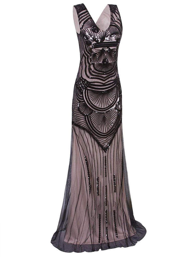 1920ER LANGE PAILLETTEN NIXE ABENDKLEID