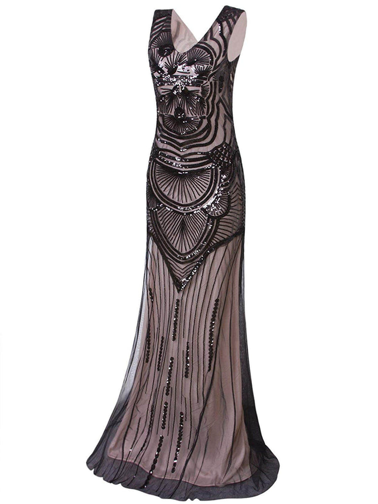 1920ER LANGE PAILLETTEN NIXE ABENDKLEID