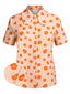 [Vorverkauf] Orangefarbenes Kurzarm Hemd Im Stil Der 1960er