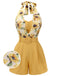 Gelb 1950er Sonnenblume Halter Romper