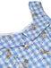 Blaues 1940er Rose Plaid Lace Up Kleid