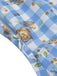 Blaues 1940er Rose Plaid Lace Up Kleid