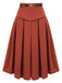 2PCS Grün 1950er Gestreifte Bluse & Faltenrock