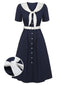 Dunkelblau & Weiß 1940er Matrosenkleid