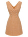 2PCS Orange 1960er Bluse & Tweed Mini Kleid