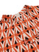 2PCS Orange 1960er Bluse & Tweed Mini Kleid