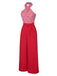 Rot 1950er Erdbeere Kreuz Halter Jumpsuit