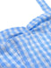 Hellblau 1950er Kariert Halter Swing Kleid