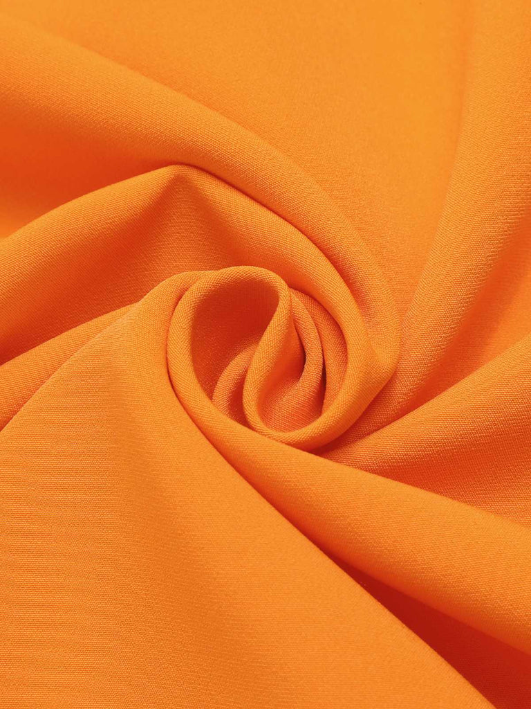 Orange 1960er Crew-Schleifenknoten Ärmelloses Kleid