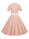 1950er Solide Kontrastierendem Reversgürtel Kleid